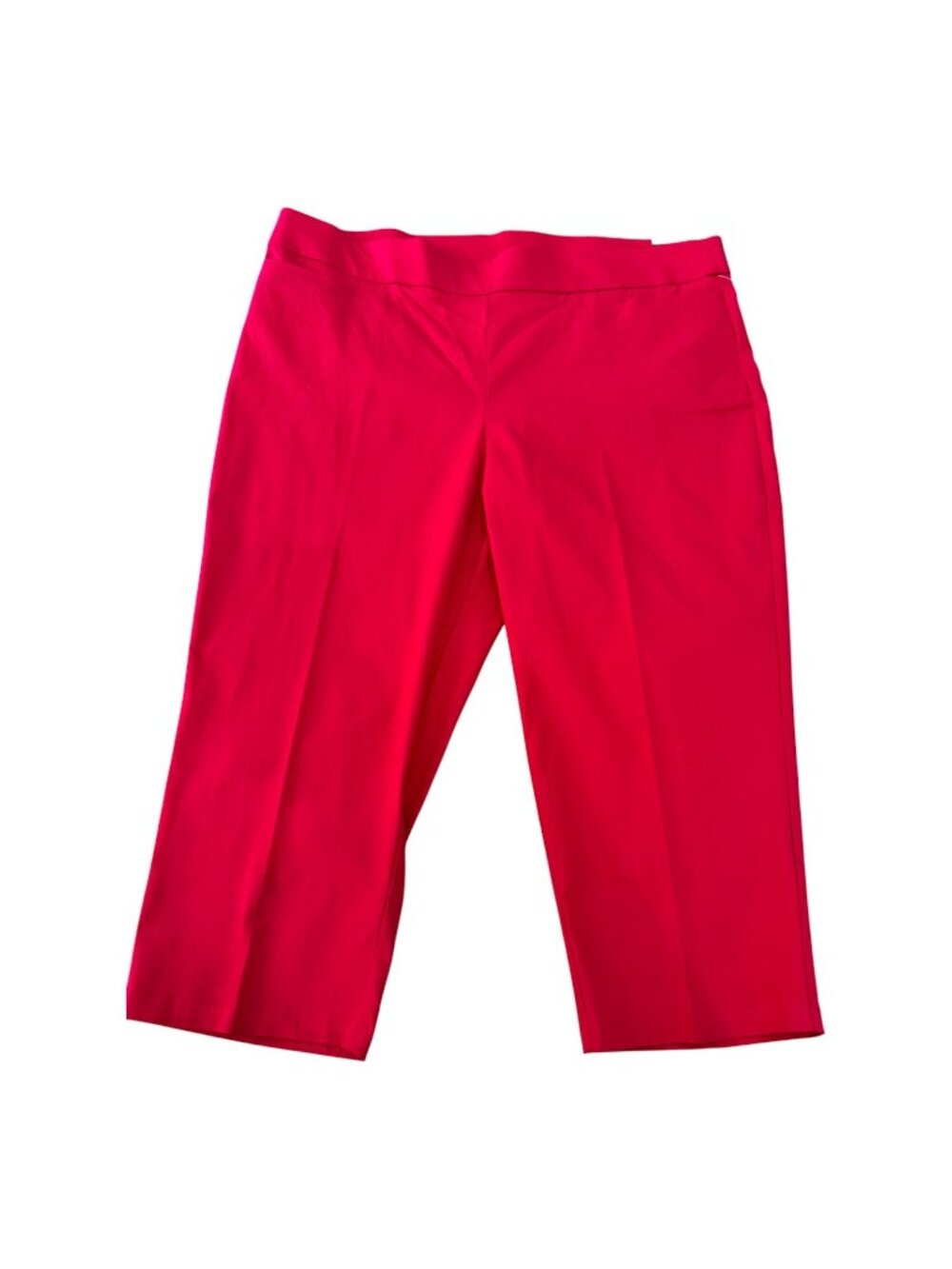 Briggs New York Plus Sz 18W Red Capri NWT Hidden Comfort Stretch Waistband Crop